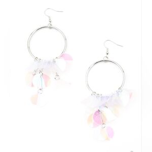 Elegant Silver and Pink Hoop Earrings